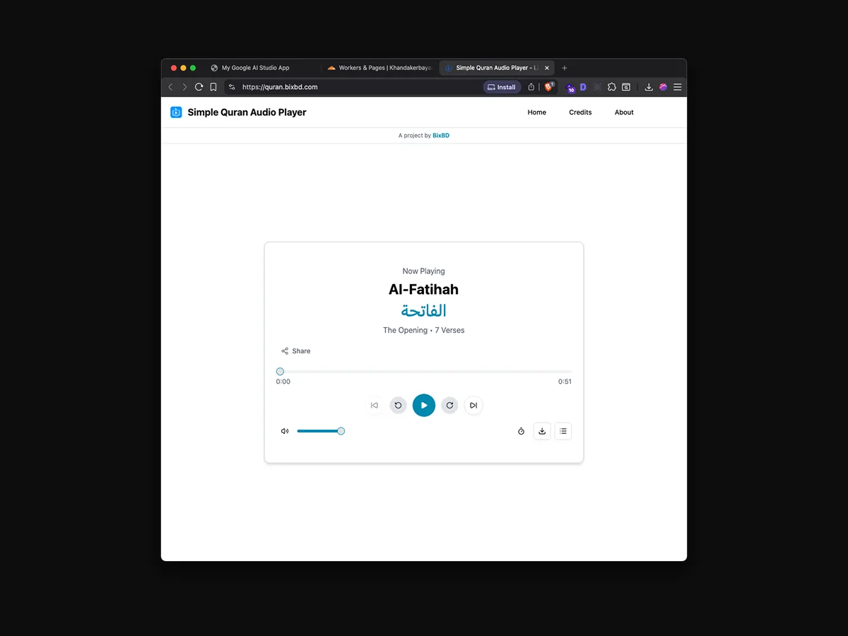 SIMPLE QURAN AUDIO PLAYER
